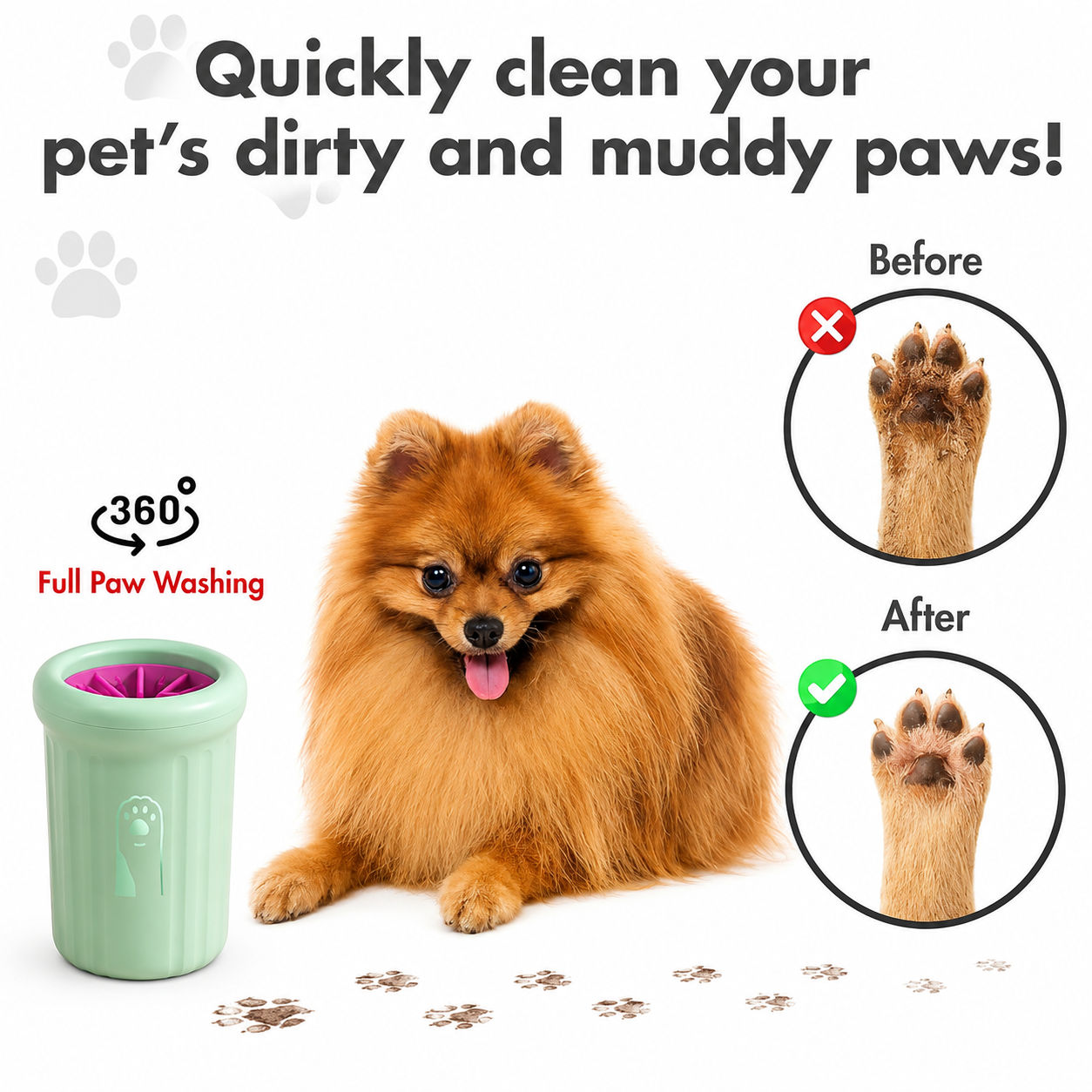 Portable Pet Paw Cleaner Cup — Soft Silicone Paw Washer for Dogs & Cats