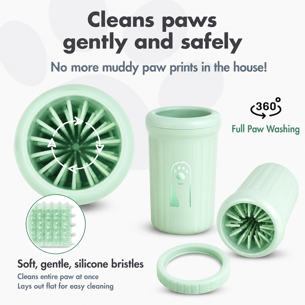 Portable Pet Paw Cleaner Cup — Soft Silicone Paw Washer for Dogs & Cats