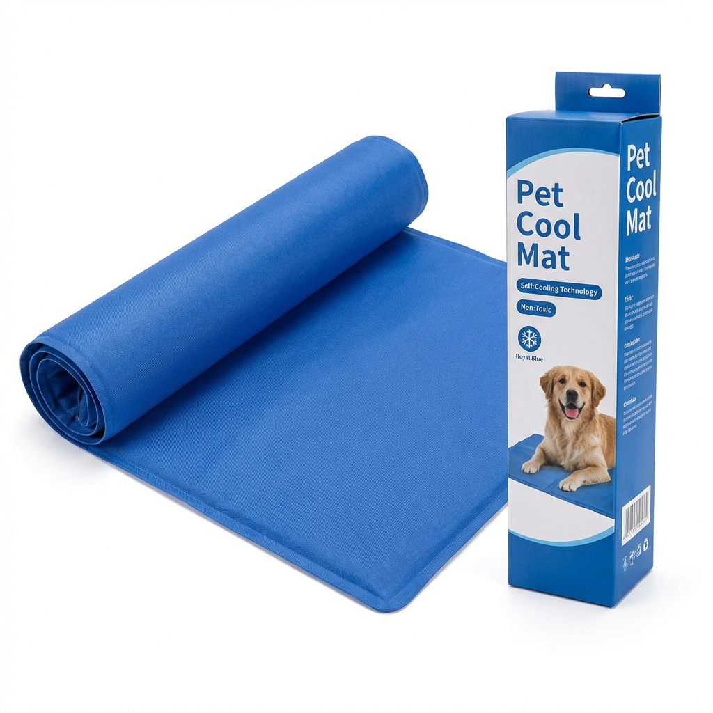 Self-cooling pet gel mat used in a pet crate